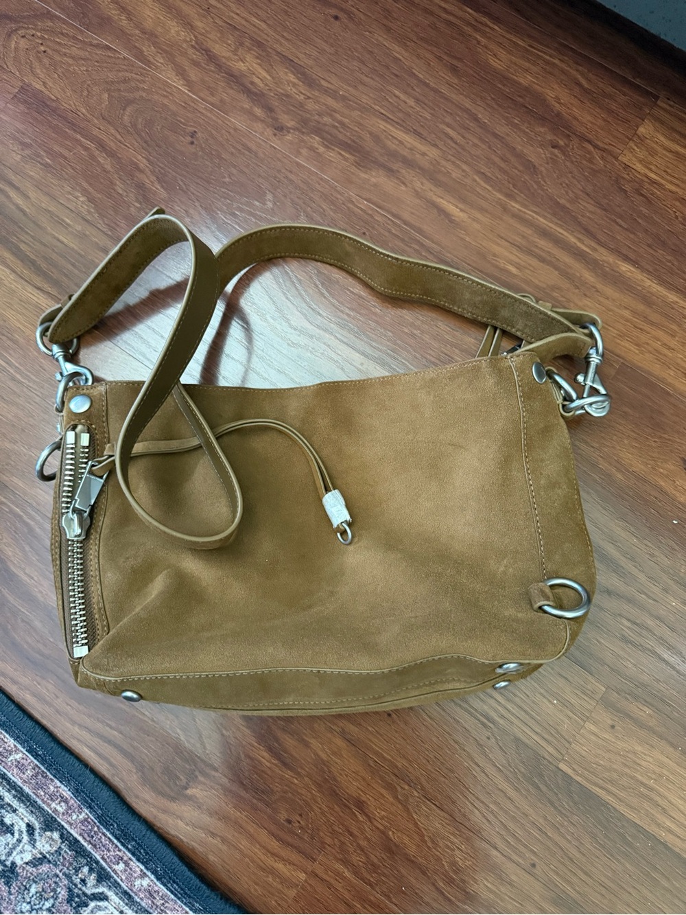 Women's Suede Shoulder Bag in Brown - Casual Everyday Handbag